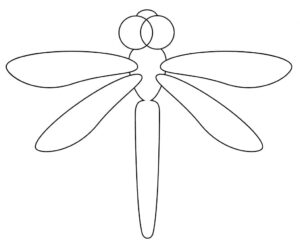 Dragonfly with big eyes and spread wings coloring page