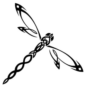 Dragonfly with fancy tail pattern coloring page