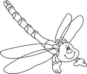 Dragonfly’s grin: a tail of flight coloring page