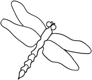 Dragonfly with open wings: stunning photo coloring page