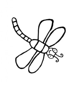 Dragonfly with wings spread wide coloring page