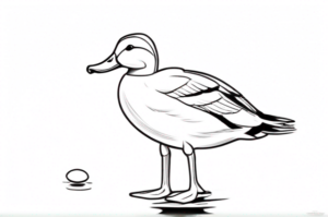 Duck’s deep contemplation: one solitary egg coloring page