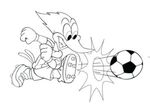 Duck foot sends ball soaring coloring page