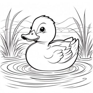 Duck’s graceful water search for food coloring page