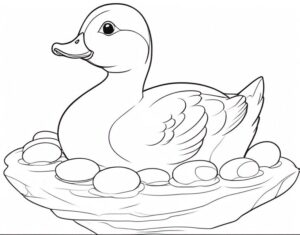 Duck nests: new life awaits coloring page