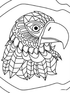 Eagle’s intriguing gaze: a moment of contemplation coloring page