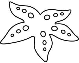 Simple drawing, easy to color starfish coloring page