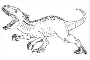 Fierce Dinosaur Running with Speed: Capturing Raw Energy and Instinct coloring page