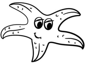 Five-armed starfish: two eyes, one mystery coloring page