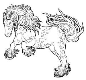 Flurry: the horse with a luxurious coat coloring page