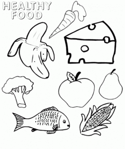 Healthy Food variety coloring page coloring page