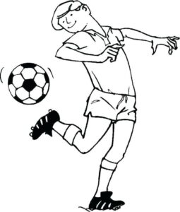 Foot meets ball: the perfect leap coloring page