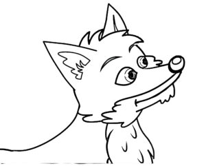 Fox gazes upward: a moment of wonder coloring page