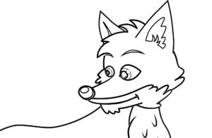 Fox obsessed with its own tail coloring page