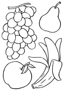 Fruit harmony: a colorful display coloring page