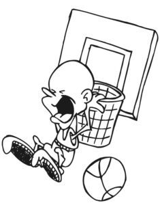 Frustrated basketball player’s raw emotion coloring page