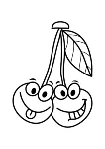 Garlic bulb smiles with green leaf hat coloring page