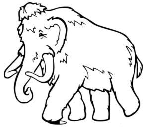 Giant mammoth walking coloring page