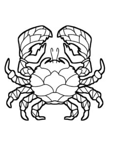 Giant crab painting: black & white masterpiece coloring page