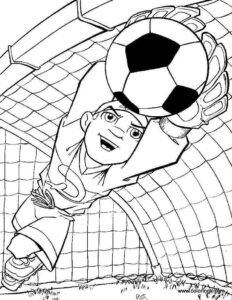 Goalie’s glove saves the day coloring page