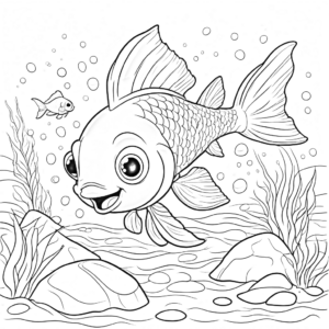 Goldfish flash: underwater beauty coloring page