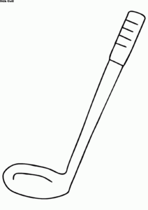 Golf club silhouette: a striking image coloring page