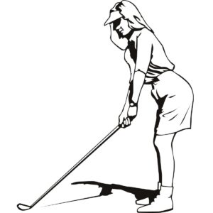 Golfer’s swing, hat hides face coloring page