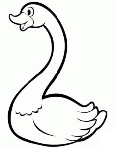 Graceful swan dominates canvas coloring page