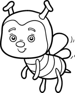 Happy bee buzzes: a delightful sight coloring page