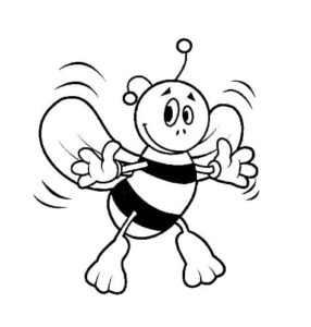 Happy bee buzzes: winged delight coloring page