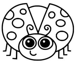 Happy bug with swirling body coloring page