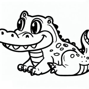 Happy crocodile: swamp’s friendliest creature coloring page