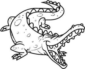 Happy crocodile: swamp’s friendliest creature coloring page