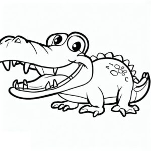 Happy crocodile: swamp’s friendliest creature coloring page