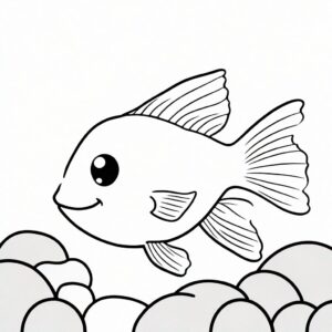 Happy goldfish: food frenzy coloring page