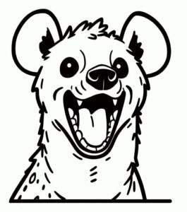 Happy hyena grin: teeth on display coloring page