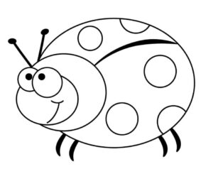 A happy smiling ladybug. coloring page