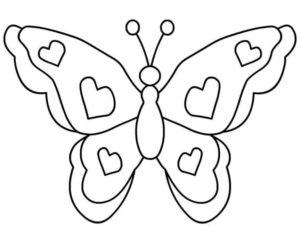 Heart-winged butterfly: a stunning sight coloring page