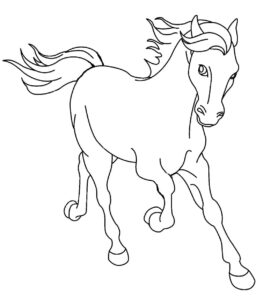 Horse galloping: power & grace in motion coloring page