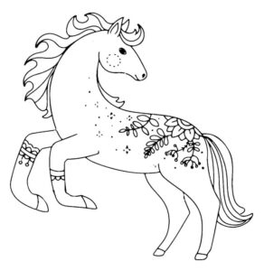 Horse rearing: power & pride in motion coloring page