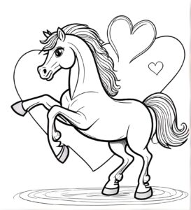 Horse rearing: symbol of love & passion coloring page