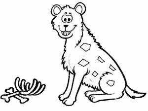 Hyena’s bone pile: a gruesome trophy coloring page