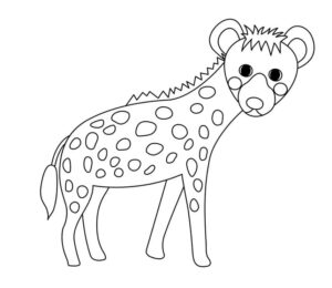 Hyena’s long neck reaches high coloring page