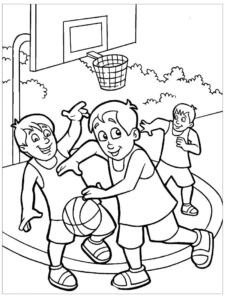 Kids basketball fun: playtime tips coloring page