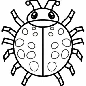 Ladybug anatomy: spots, legs, feelers coloring page