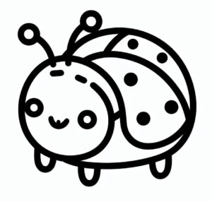 Ladybug smiles: antennae twitch coloring page