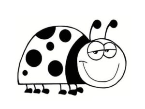 Ladybug smiles: six legs, happy bug coloring page