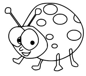 Ladybug smiles: tiny dots & twitching antennae coloring page