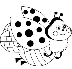 Ladybug spots & antennae: a close-up coloring page