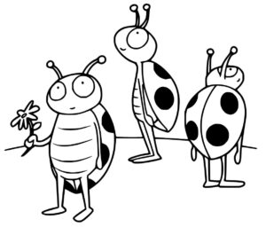 Ladybug trio: a sight to see coloring page